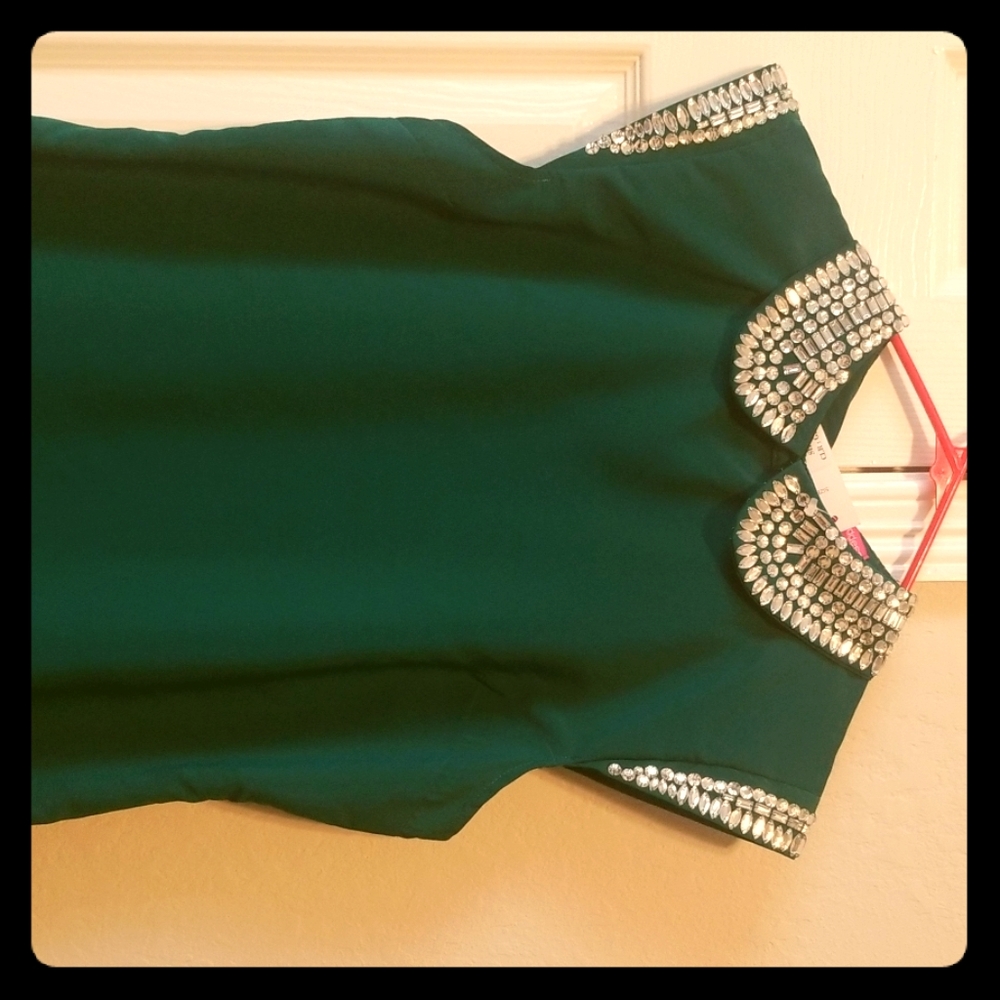 Made in UK Crystal Collared Dress